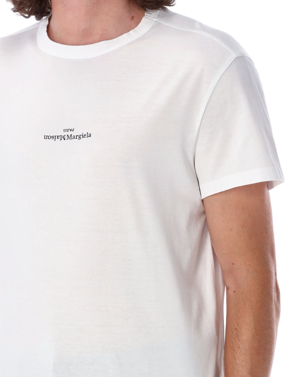 Maison Margiela Tshirt Logo Bianco Wit