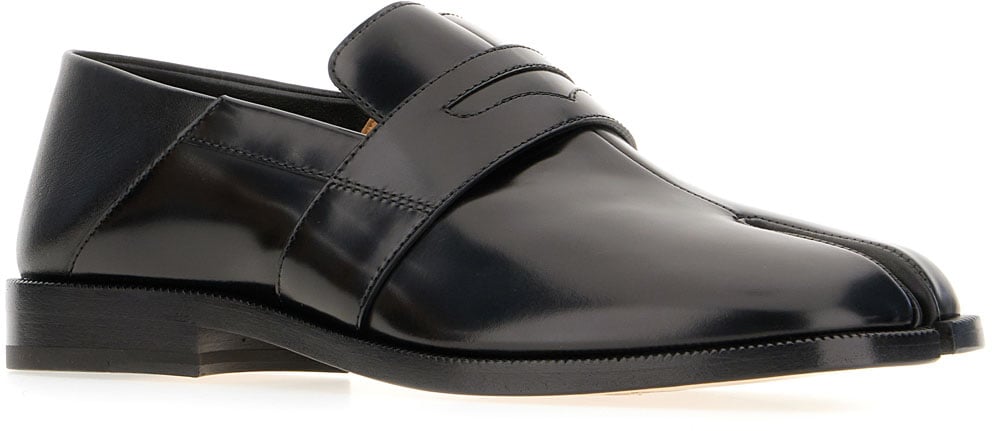 Maison Margiela Black leather Tabi loafers Zwart