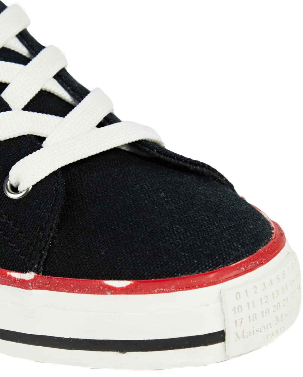 Maison Margiela Printed Logo Canvas Sneakers Zwart