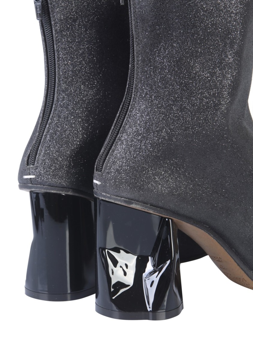 Maison Margiela Ankle Boot With Crushed-Effect Block Heel Grijs
