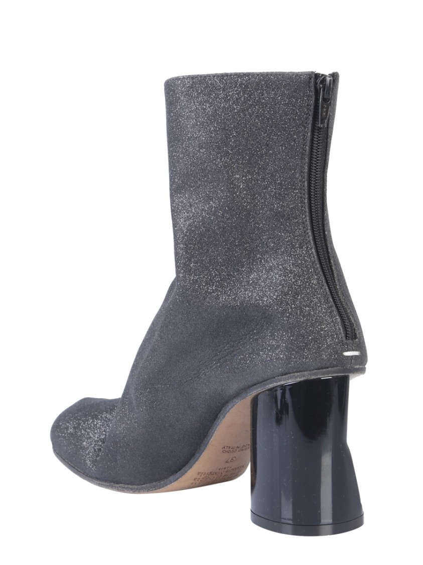 Maison Margiela Ankle Boot With Crushed-Effect Block Heel Grijs