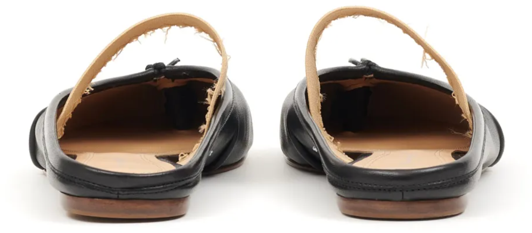 Maison Margiela Tabi Ballerina Mule Elastic Band Black Zwart