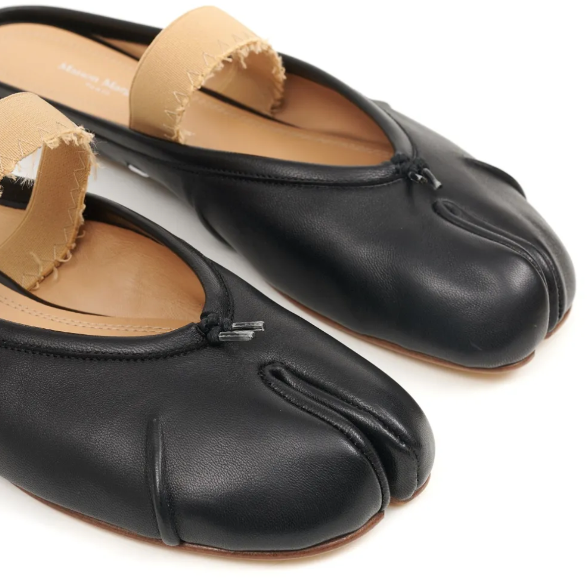 Maison Margiela Tabi Ballerina Mule Elastic Band Black Zwart