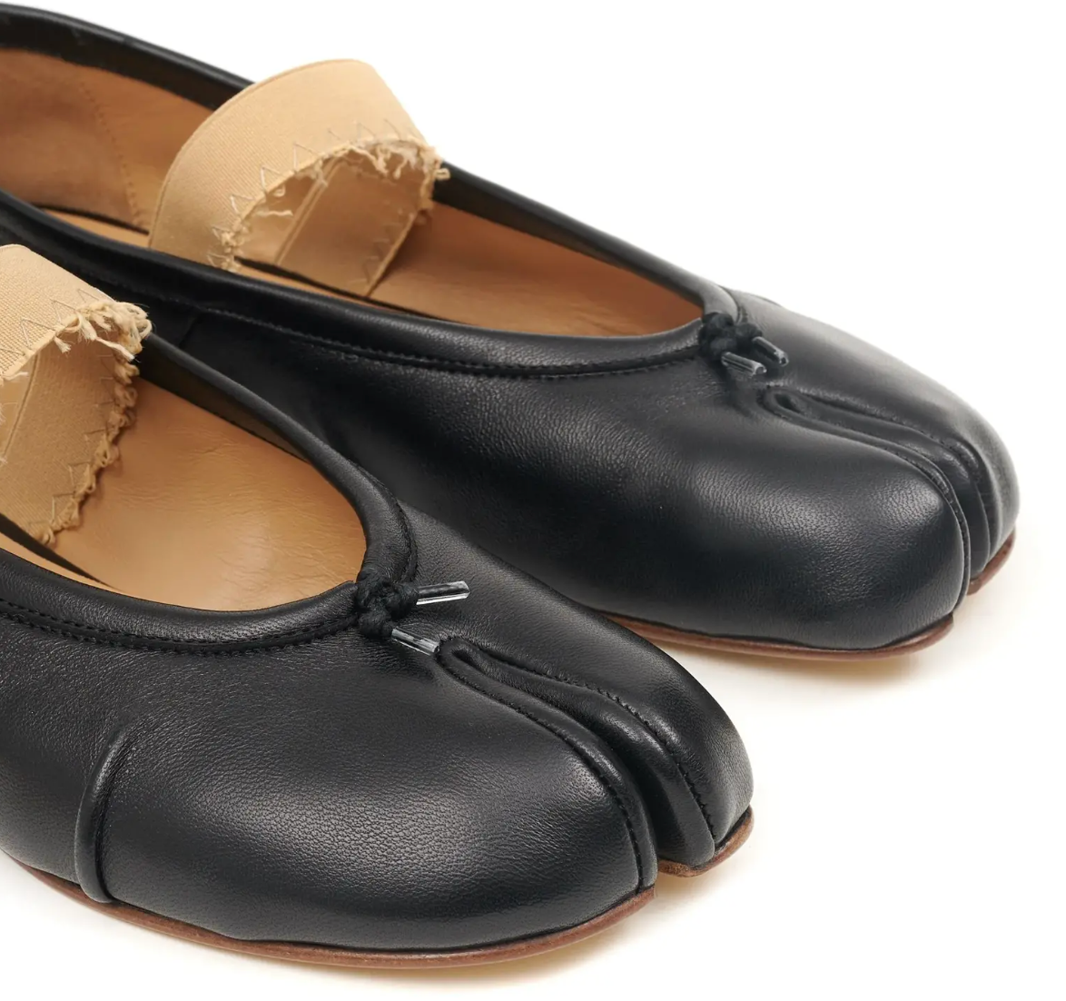 Maison Margiela Tabi Ballerina Flat Elastic Band Black Zwart