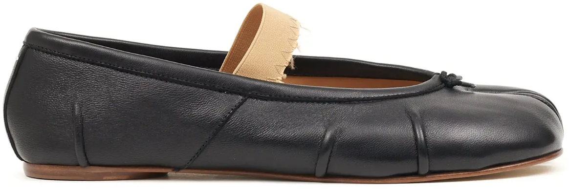 Maison Margiela Tabi Ballerina Flat Elastic Band Black Zwart