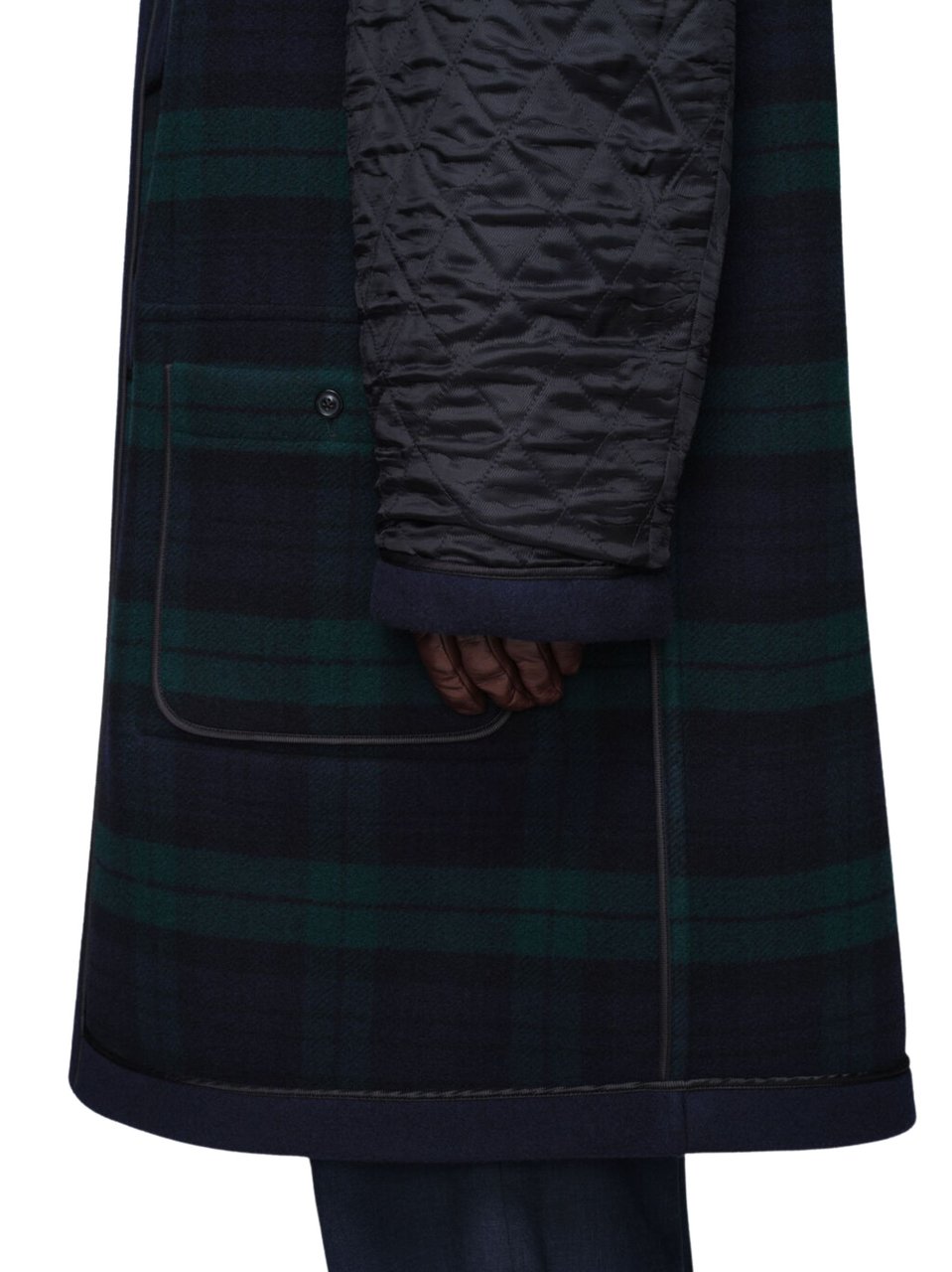 Maison Margiela Navy Blue Wool Coat With Toggle Fastening And Flap Pockets Zwart