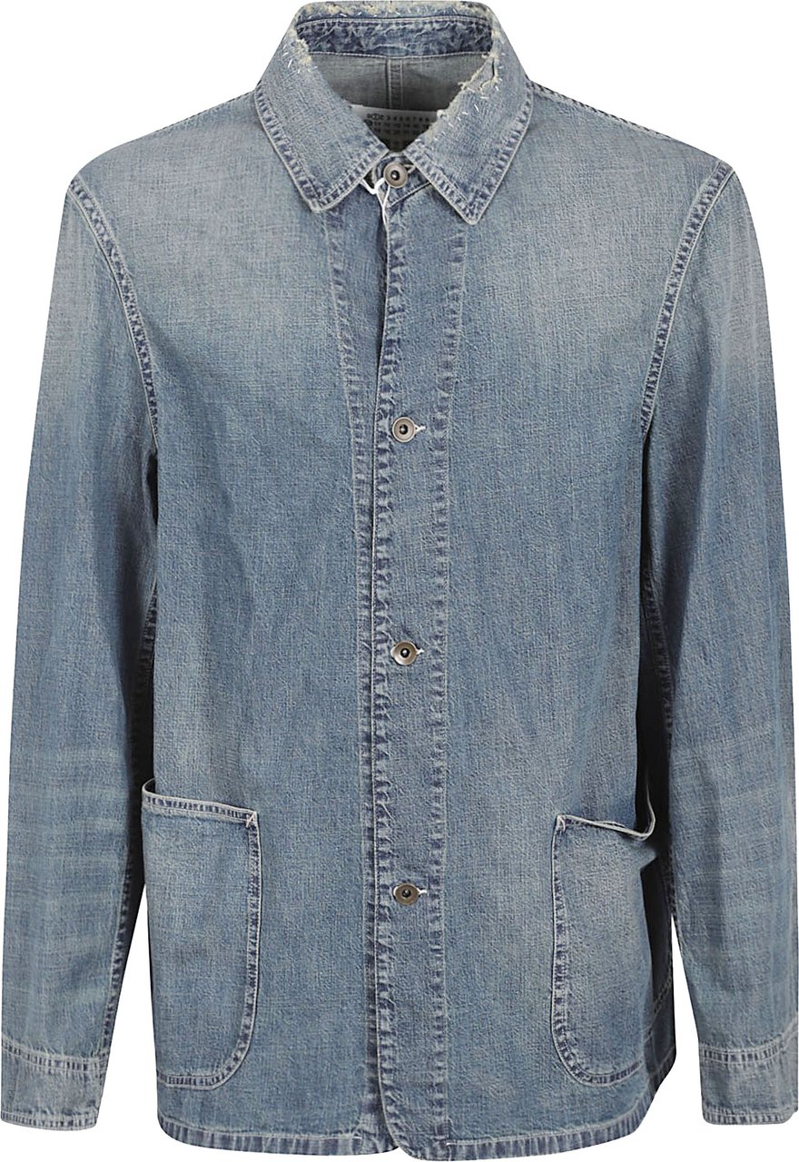 Maison Margiela Vintage-Inspired Denim Jacket with Button-Up Front Blauw