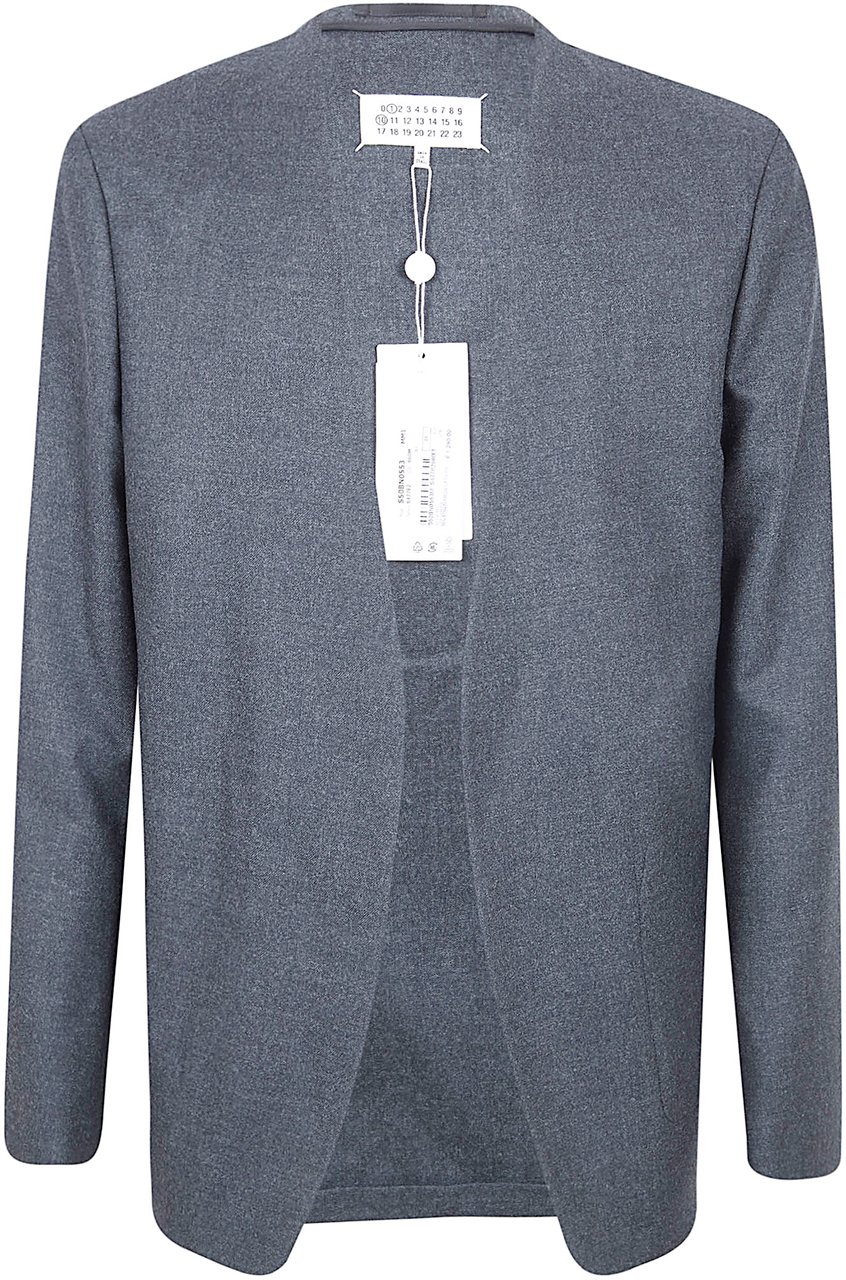 Maison Margiela Virgin Wool Open-Front Jacket Grijs