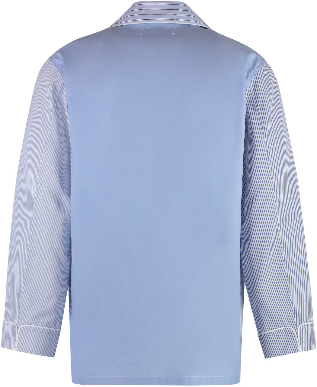 Maison Margiela Striped cotton pajama shirt Blauw