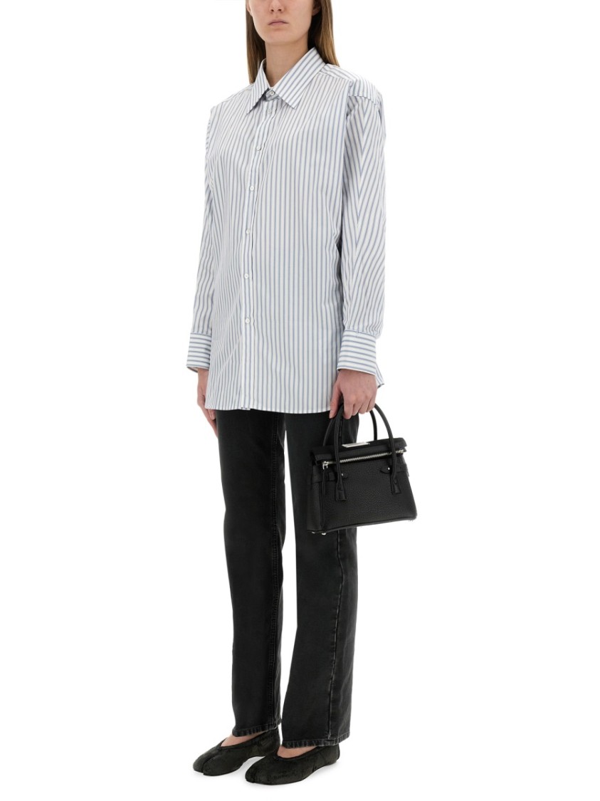 Maison Margiela Striped Cotton Shirt Blauw