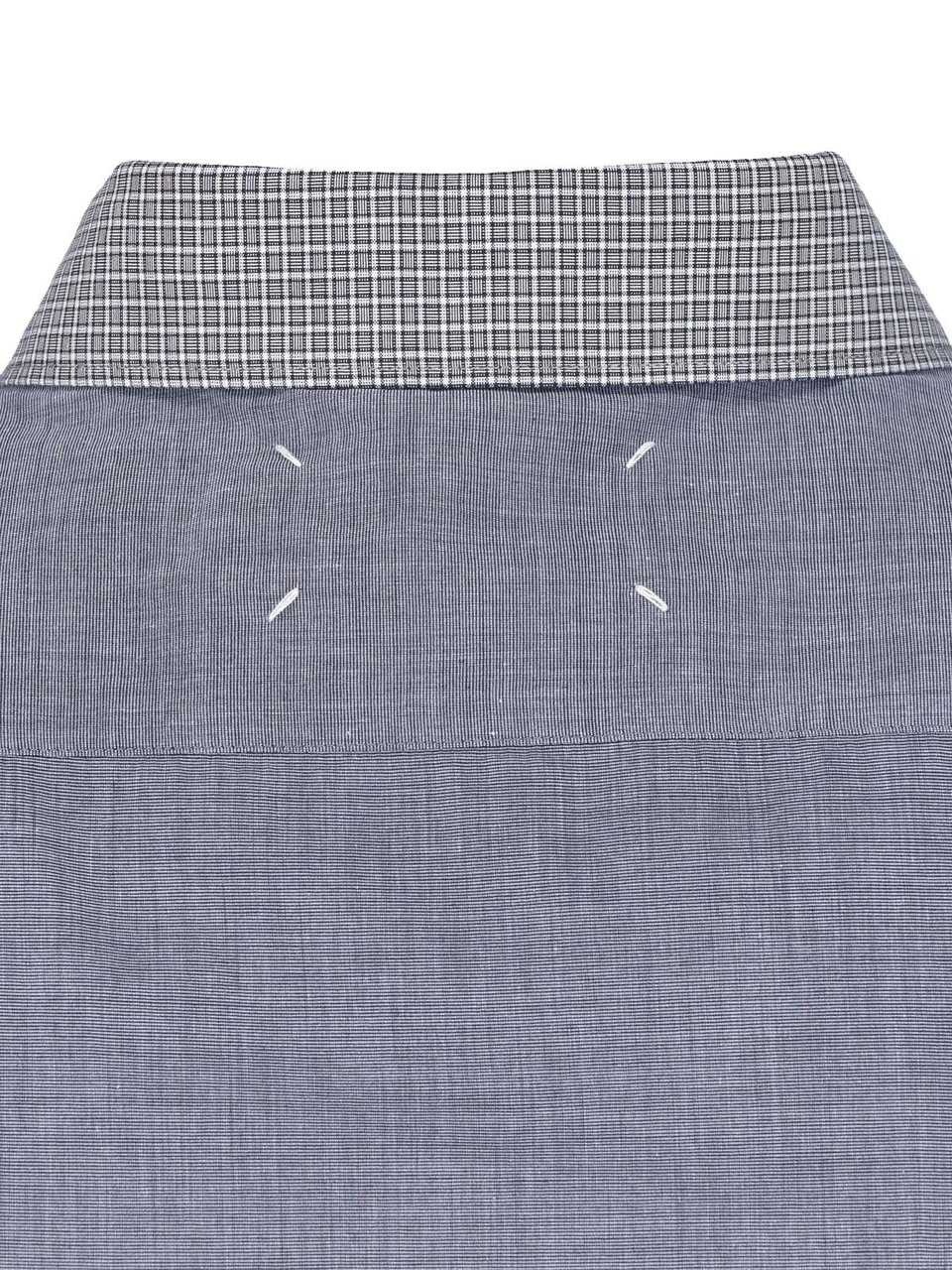 Maison Margiela Blue Cotton Layered Button-Down Shirt Blauw