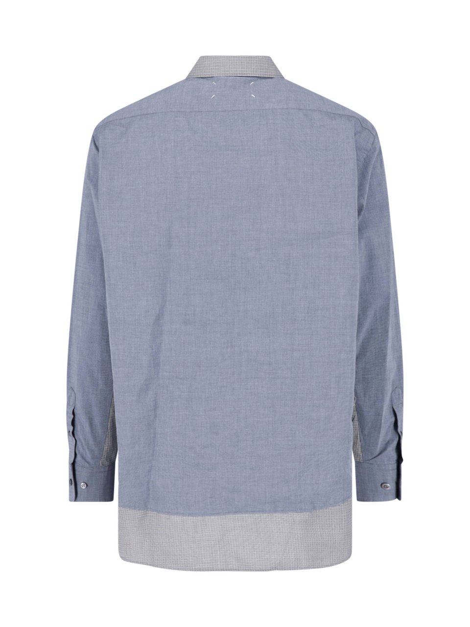 Maison Margiela Blue Cotton Layered Button-Down Shirt Blauw