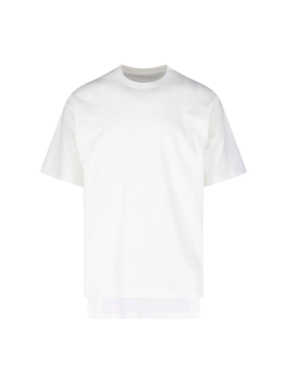 Maison Margiela Asymmetrical Hem White Cotton T-Shirt Wit