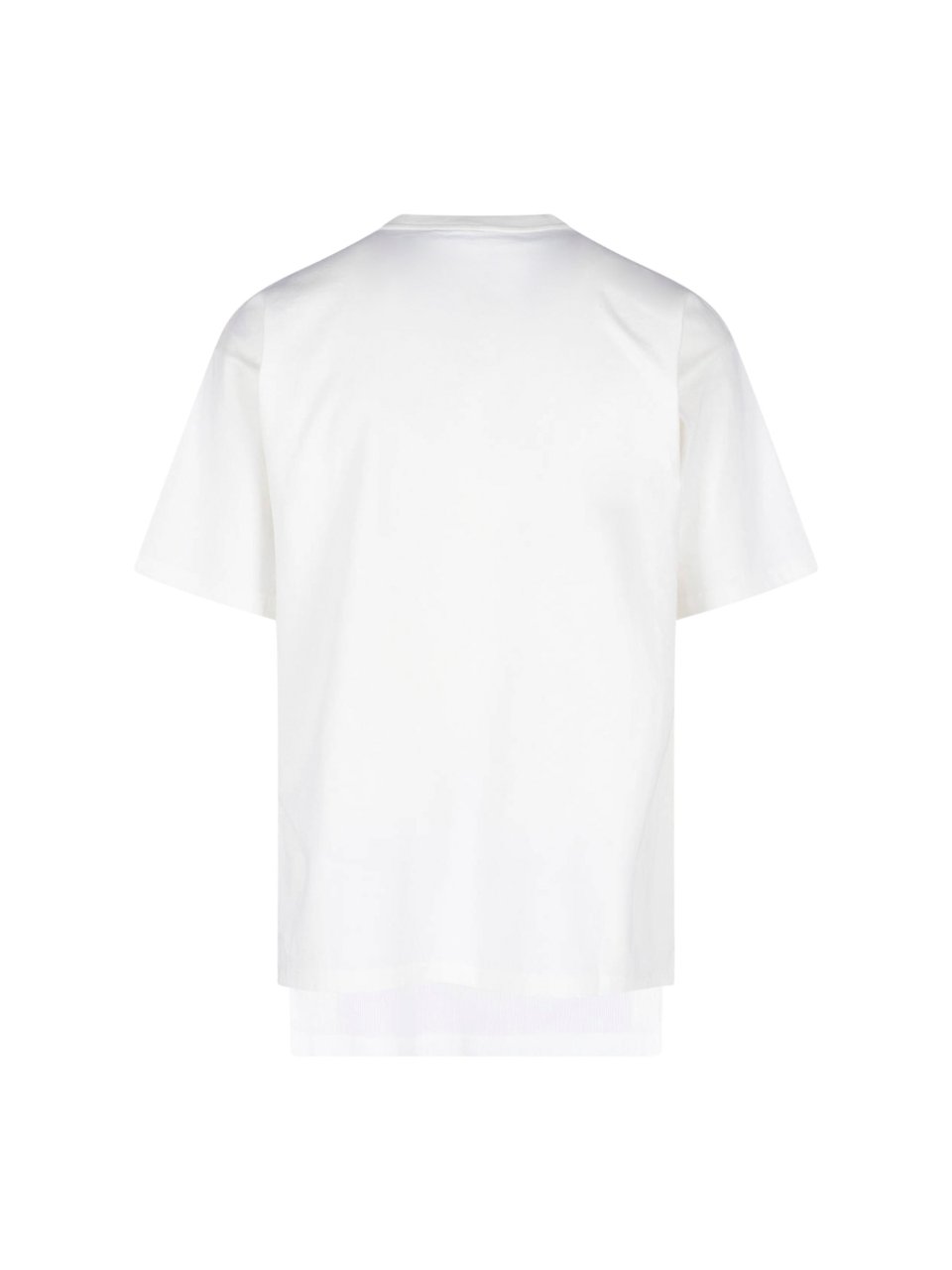 Maison Margiela Asymmetrical Hem White Cotton T-Shirt Wit