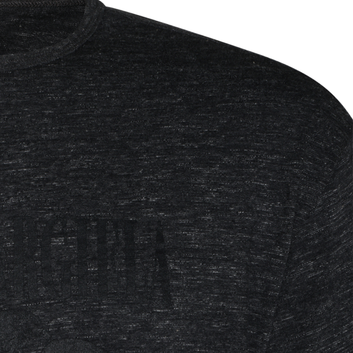 Maison Margiela Dark Charcoal Heathered T-Shirt with Subtle Embossed Graphic Zwart