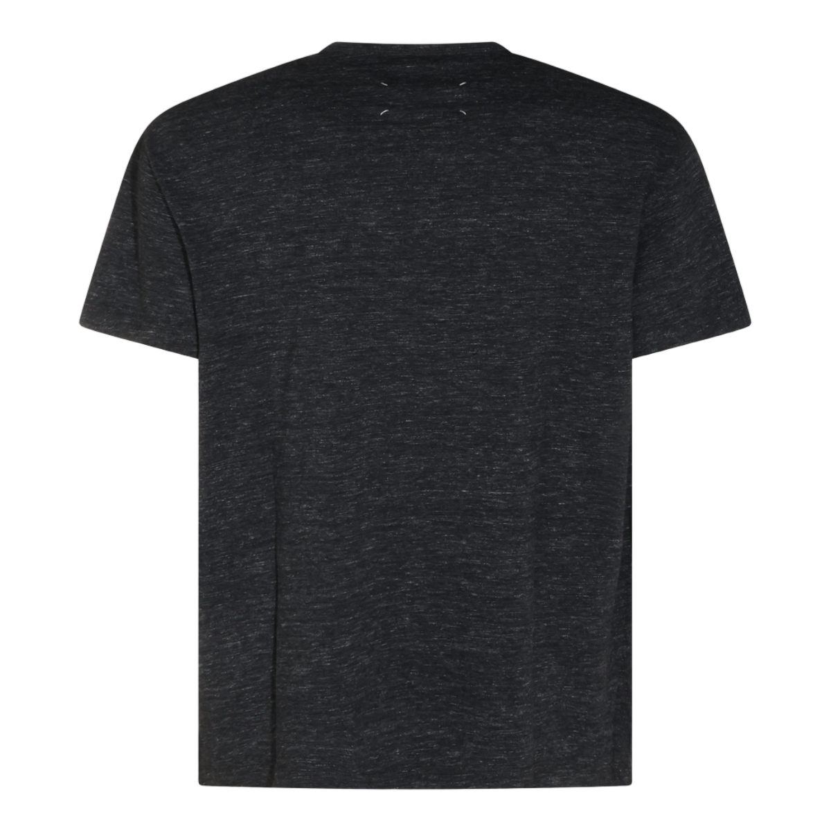 Maison Margiela Dark Charcoal Heathered T-Shirt with Subtle Embossed Graphic Zwart