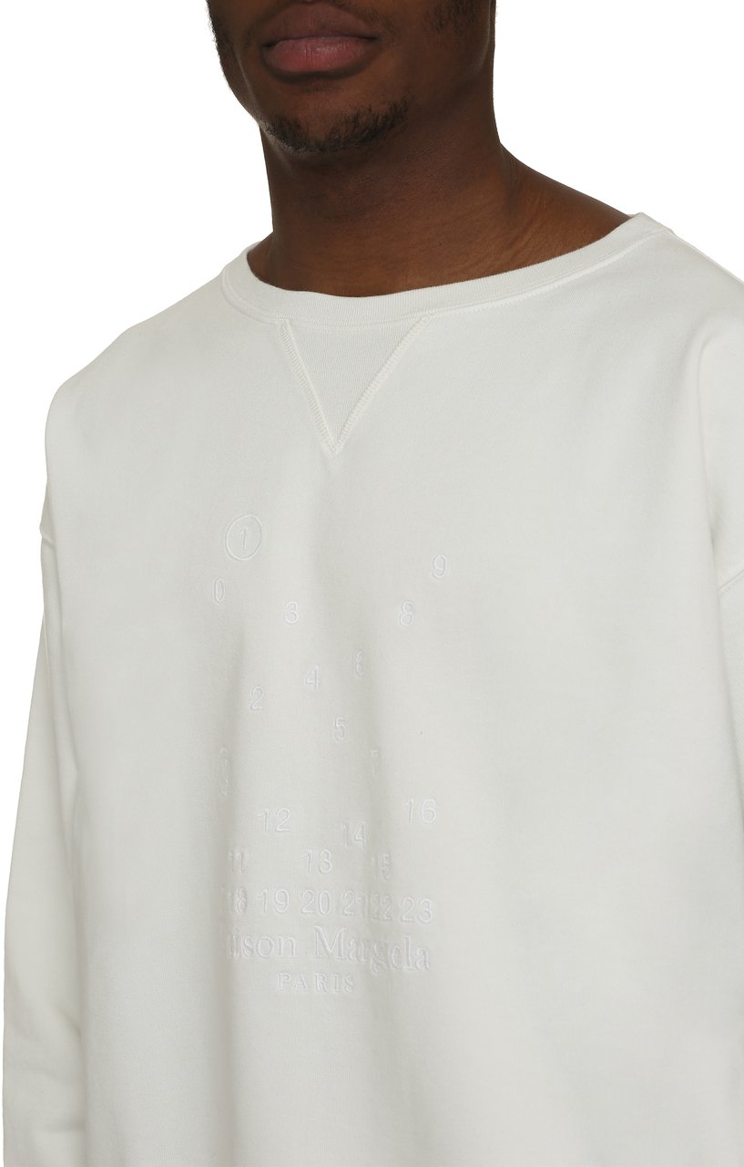 Maison Margiela Cotton crew-neck sweatshirt Wit