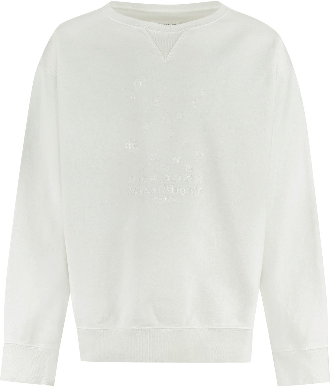 Maison Margiela Cotton crew-neck sweatshirt Wit