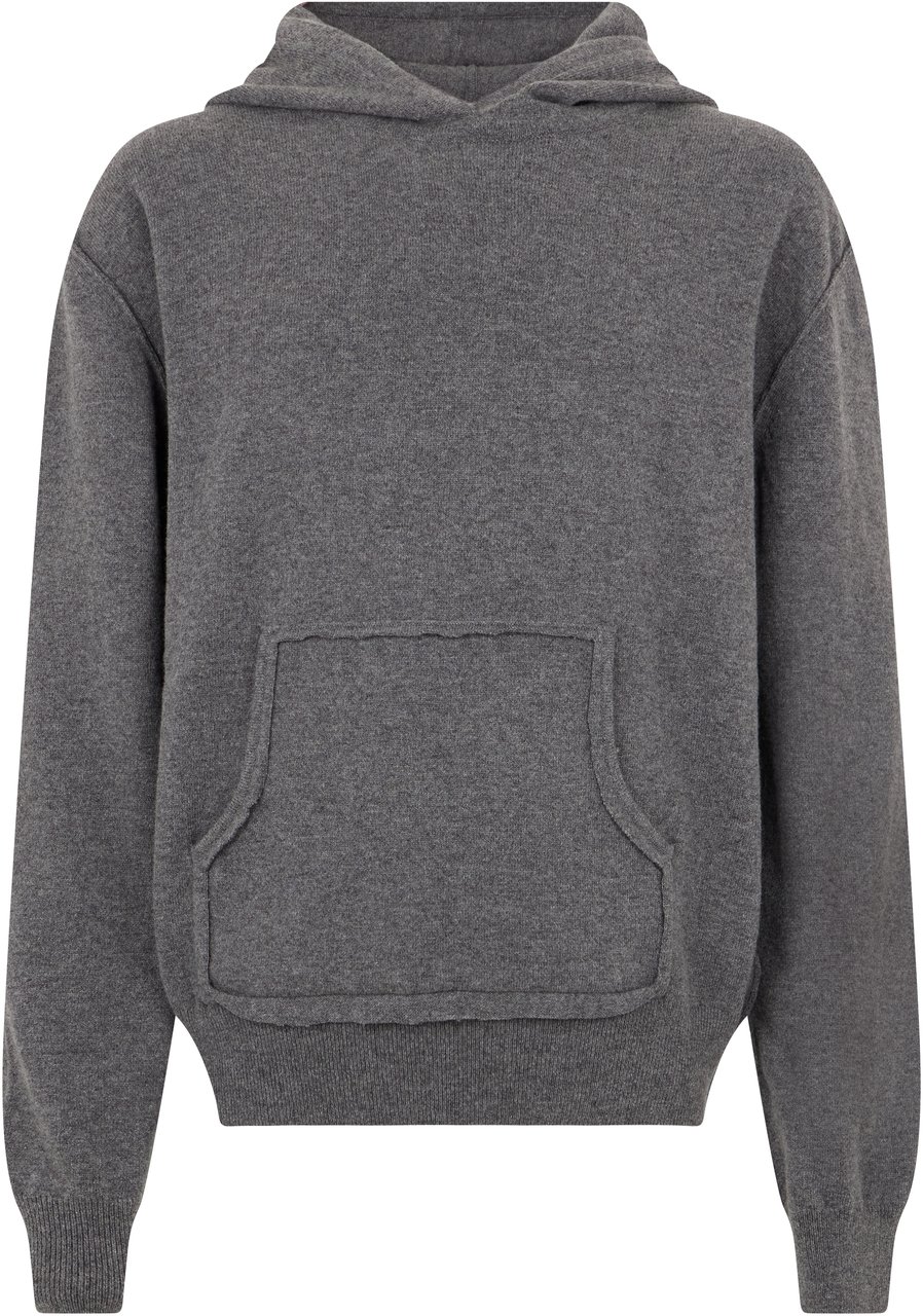 Maison Margiela Hooded sweater in wool blend and cashmere Grijs