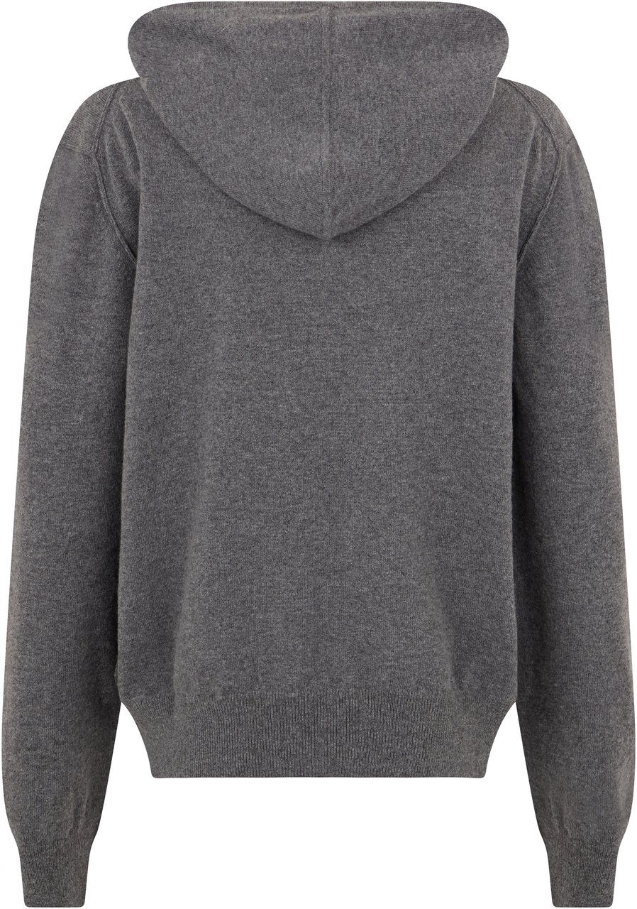 Maison Margiela Hooded sweater in wool blend and cashmere Grijs