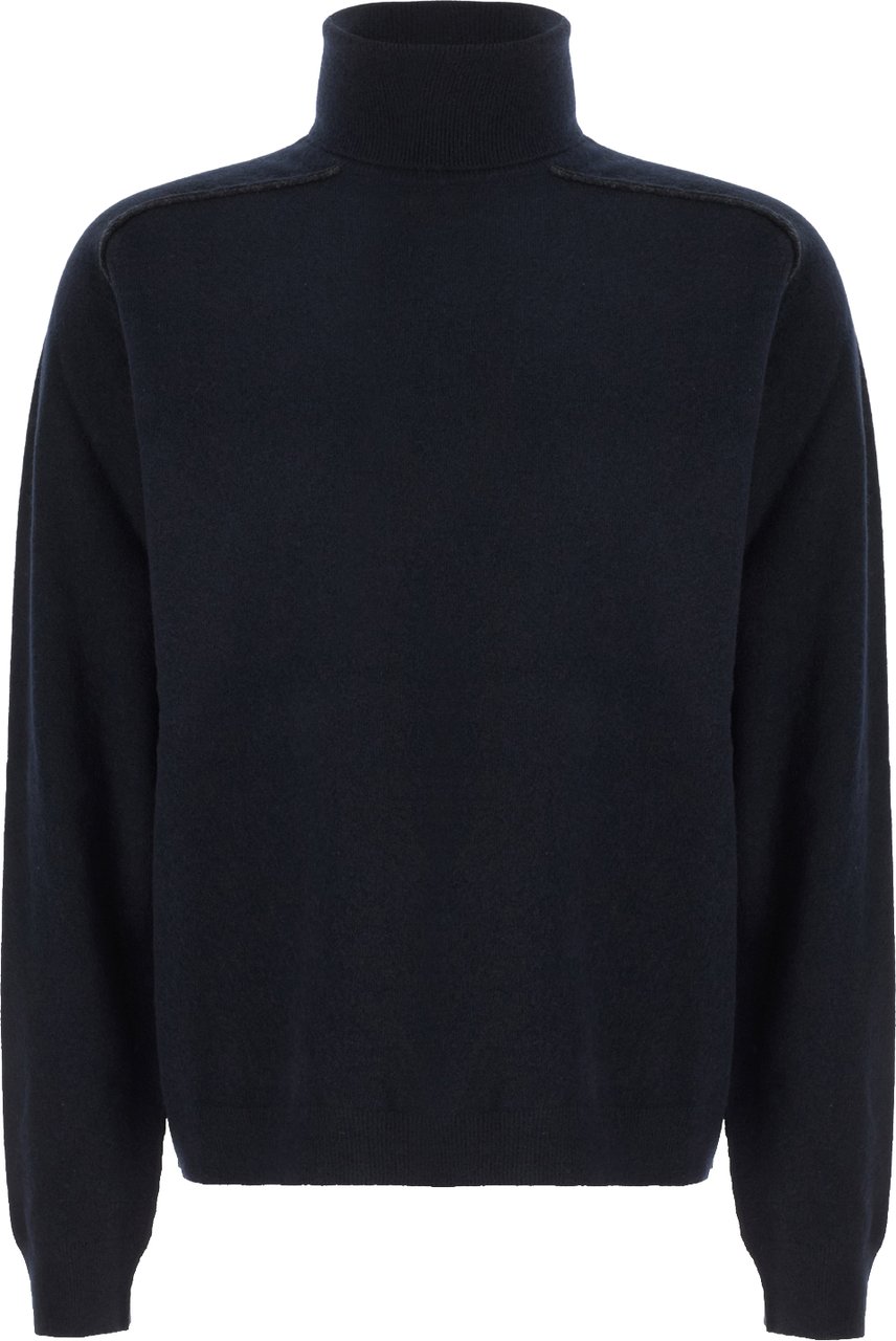Maison Margiela Maglione in lana blu notte Blauw