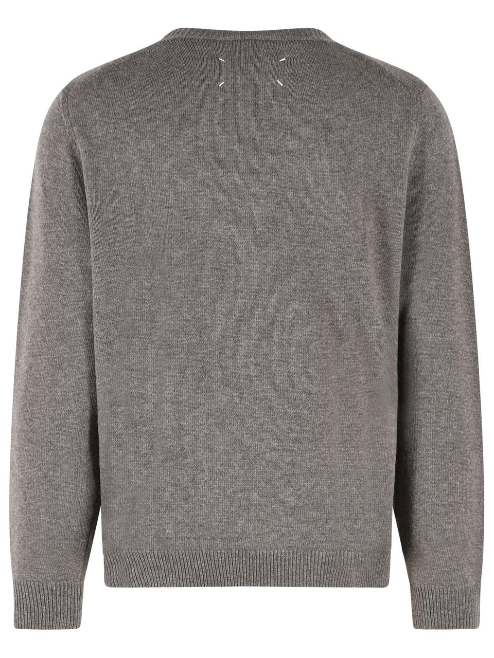 Maison Margiela Color-Block Wool Sweater with Iconic Four Stitches Grijs