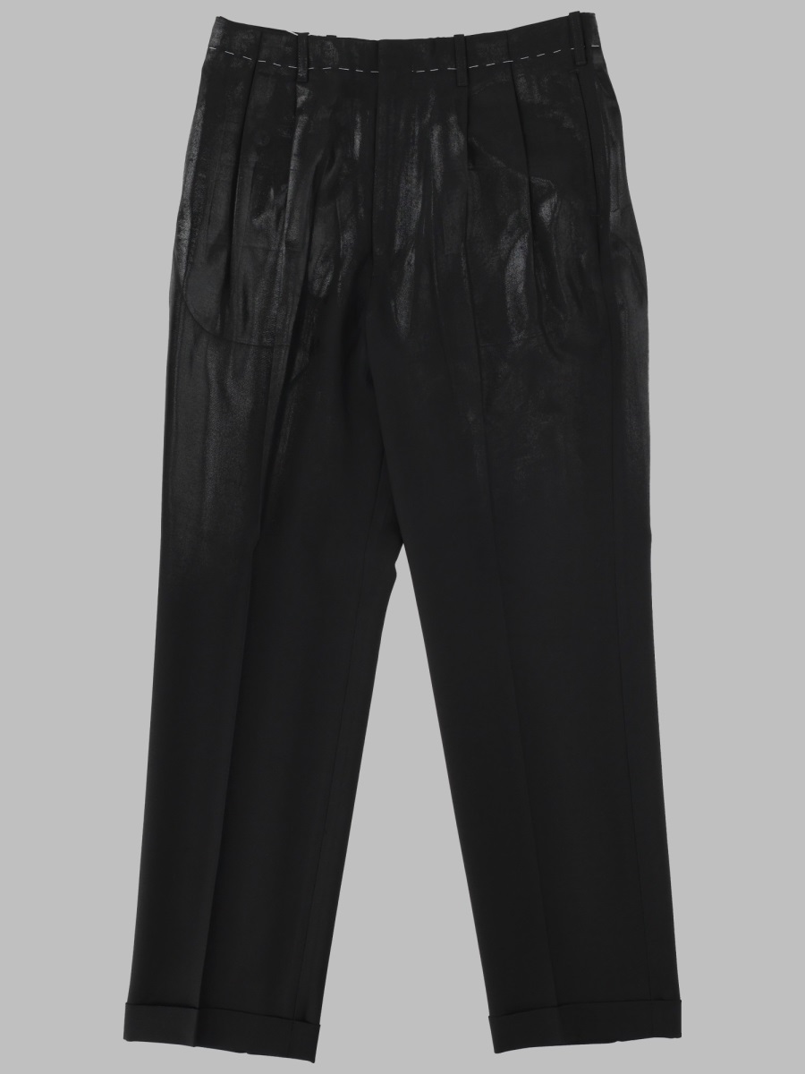 Maison Margiela Cropped Black Trousers with Tailored Design and Refined Texture Zwart