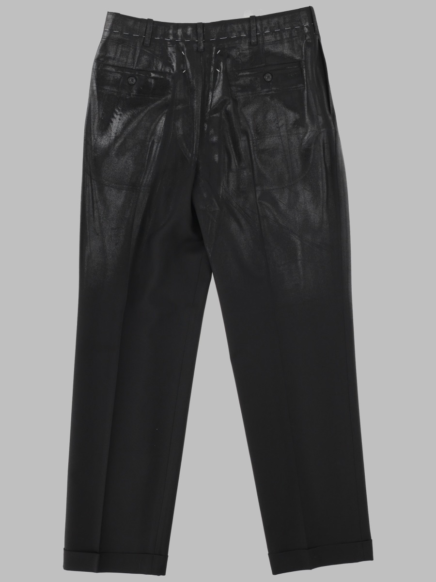 Maison Margiela Cropped Black Trousers with Tailored Design and Refined Texture Zwart