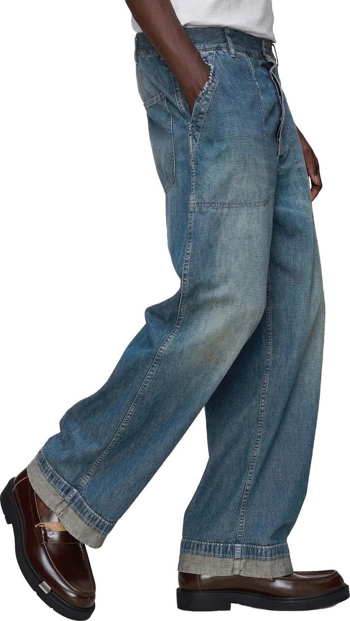 Maison Margiela Pants Washed Blue Blauw