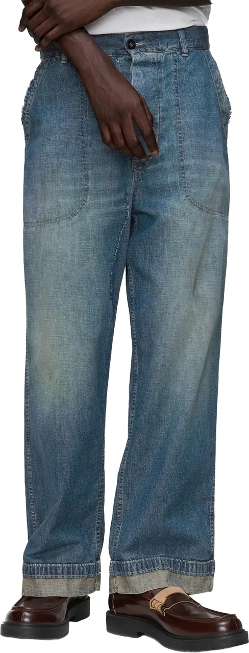 Maison Margiela Pants Washed Blue Blauw
