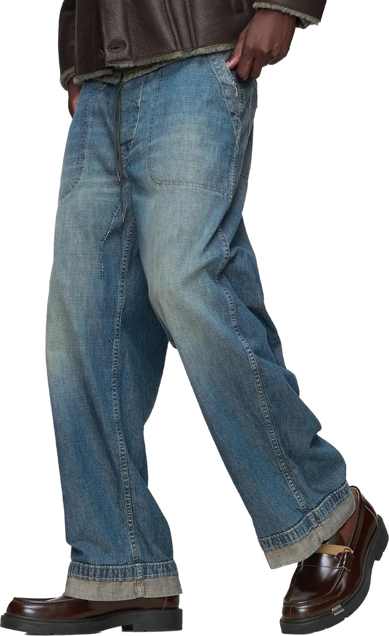 Maison Margiela Pants Washed Blue Blauw
