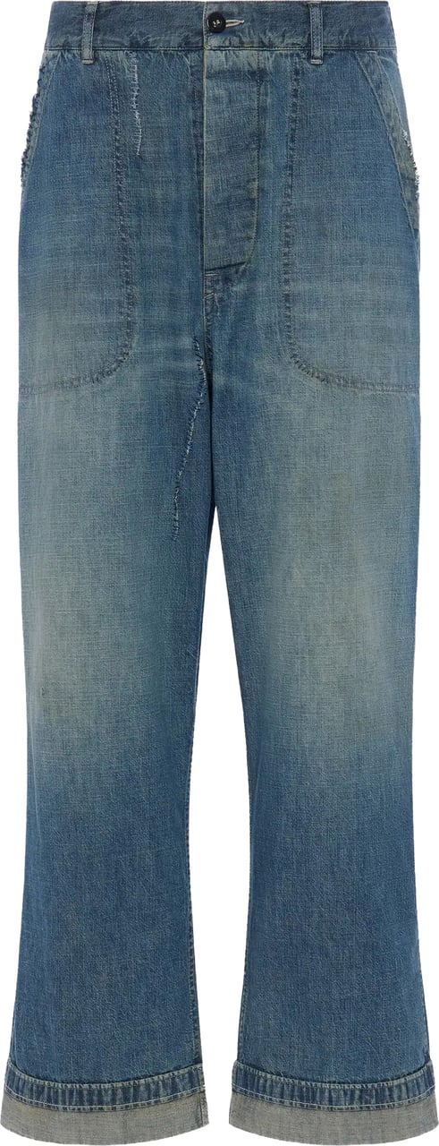 Maison Margiela Pants Washed Blue Blauw