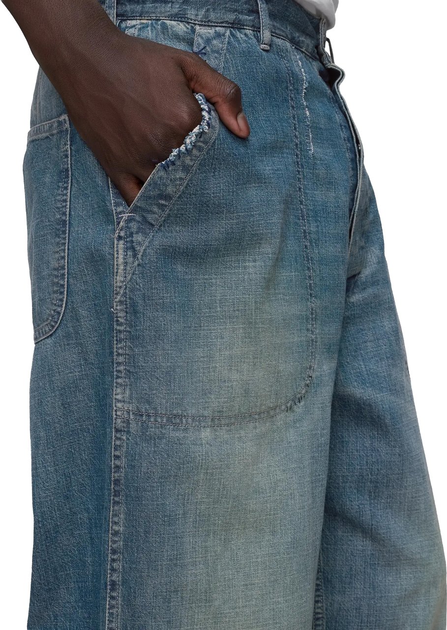 Maison Margiela Pants Washed Blue Blauw