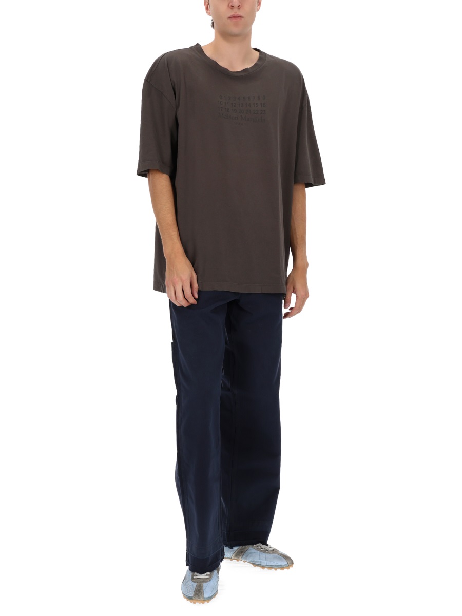Maison Margiela Navy Cotton Relaxed Wide-Leg Jeans Zwart