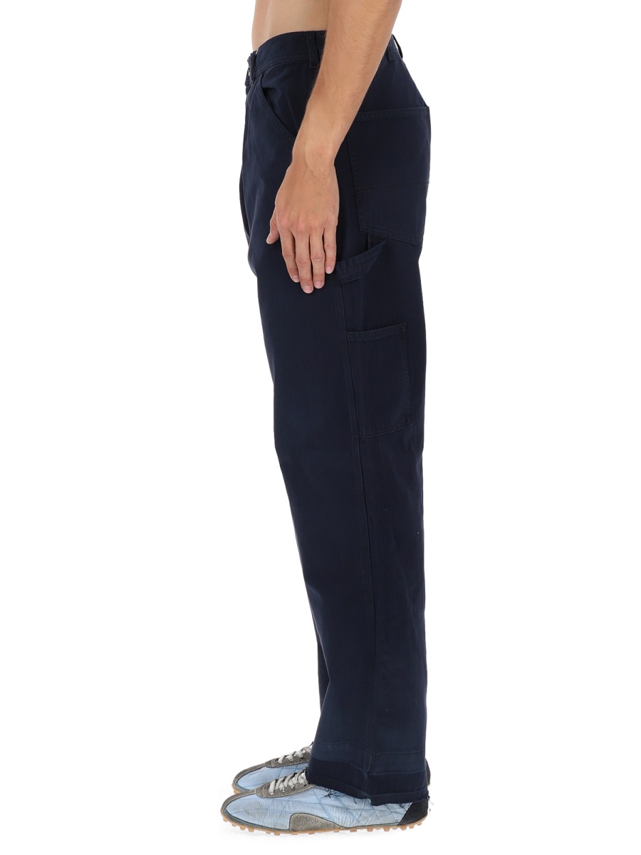 Maison Margiela Navy Cotton Relaxed Wide-Leg Jeans Zwart