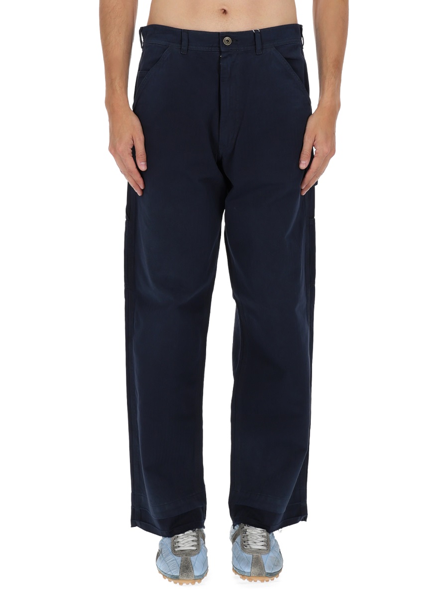 Maison Margiela Navy Cotton Relaxed Wide-Leg Jeans Zwart