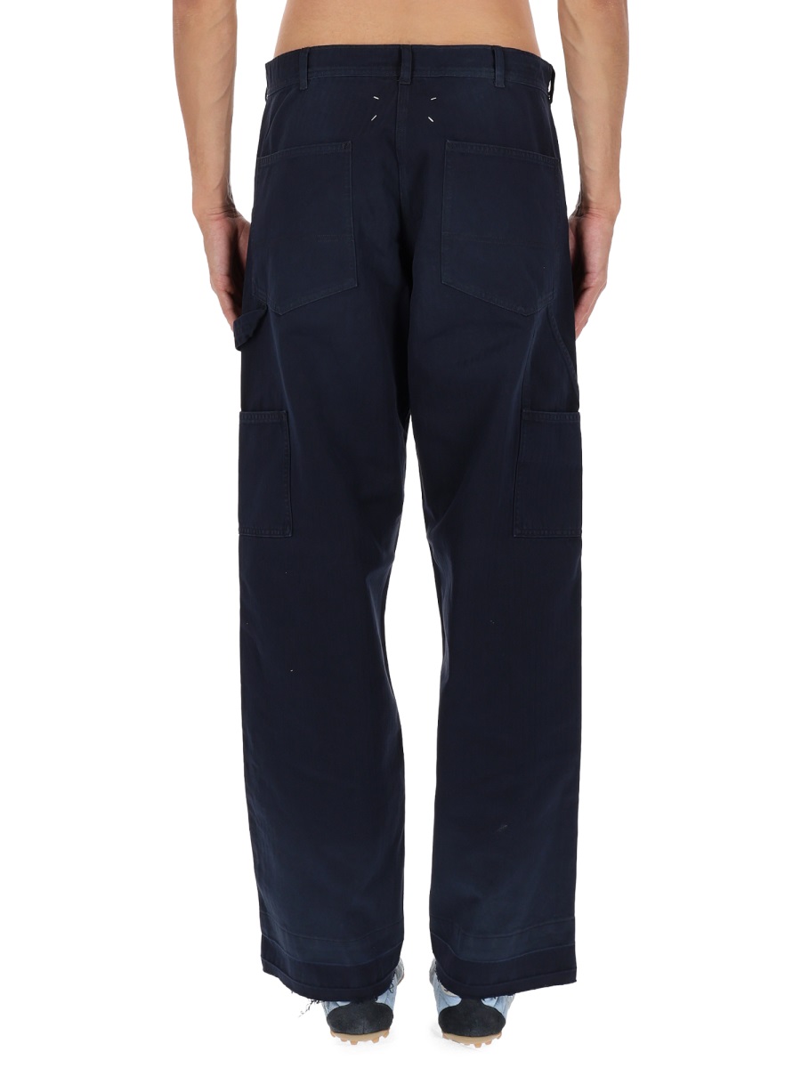 Maison Margiela Navy Cotton Relaxed Wide-Leg Jeans Zwart