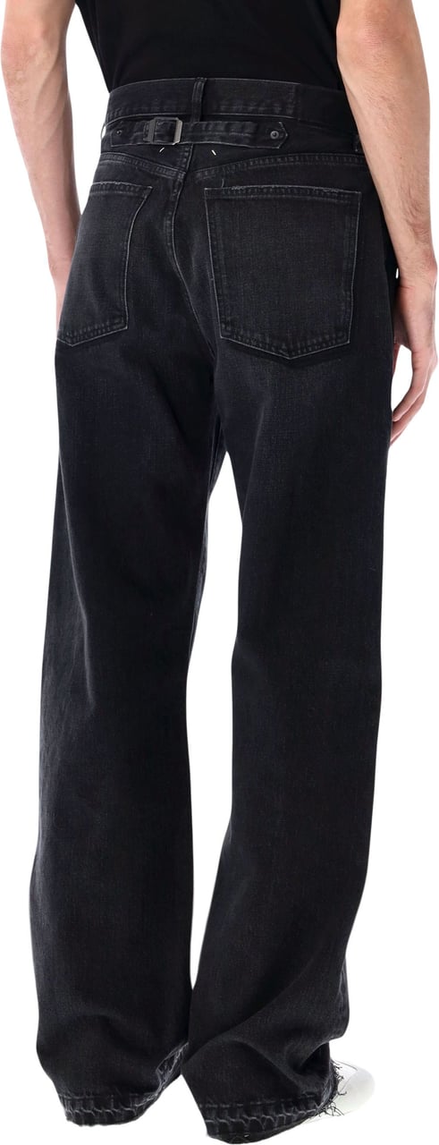 Maison Margiela Denim Buckle Back Washed Black Zwart