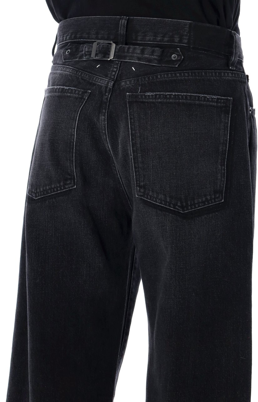 Maison Margiela Denim Buckle Back Washed Black Zwart