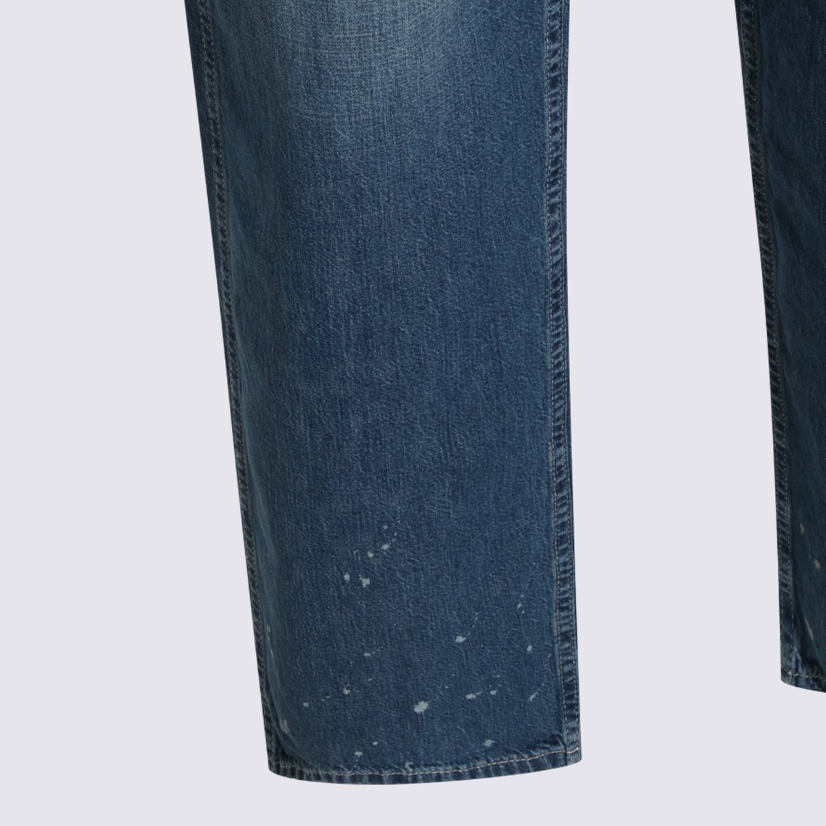 Maison Margiela Straight-Leg Denim Jeans with Vintage Wash Blauw