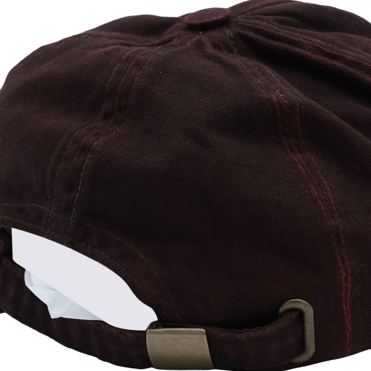 Maison Margiela Textured Dark Brown Cap with Adjustable Strap Zwart