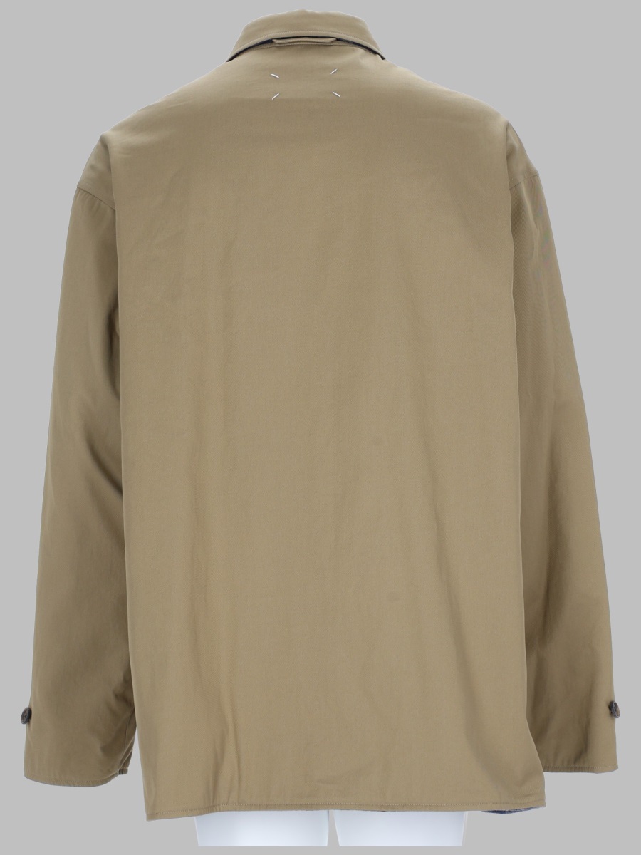 Maison Margiela Beige Sports Jacket with Classic Collar and Button-Down Front Neutraal