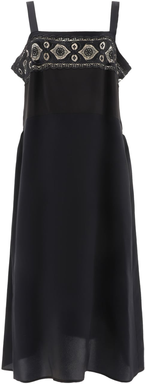 Maison Margiela Embroidered dress Zwart