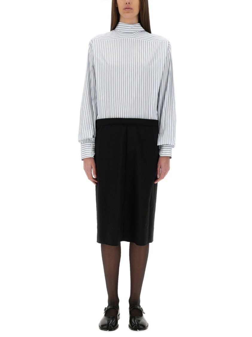 Maison Margiela Inverted Striped Dress-Shirt Zwart