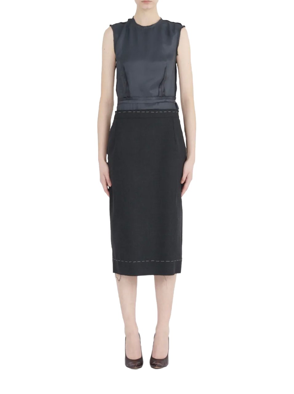 Maison Margiela Midi Dress Grey Grijs