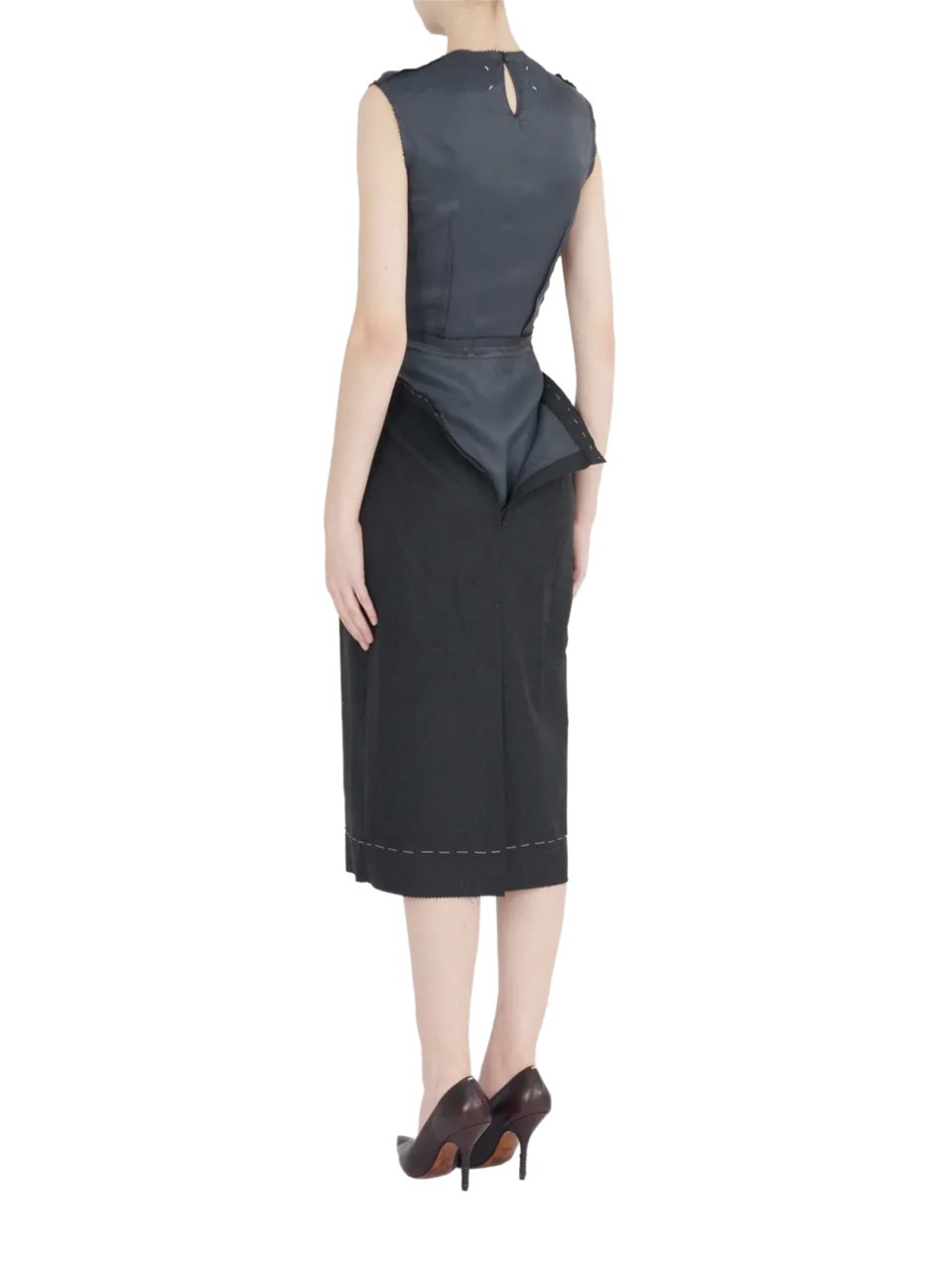 Maison Margiela Midi Dress Grey Grijs