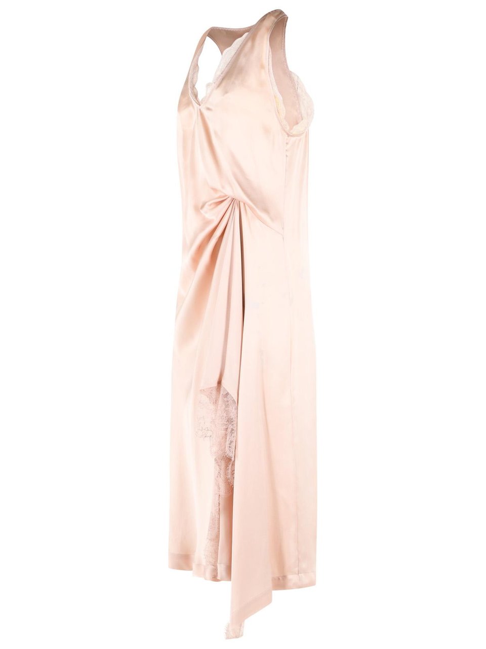 Maison Margiela Pink Silk Blend Midi Dress Neutraal