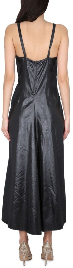 Maison Margiela Moiré Polyester Dress Zwart