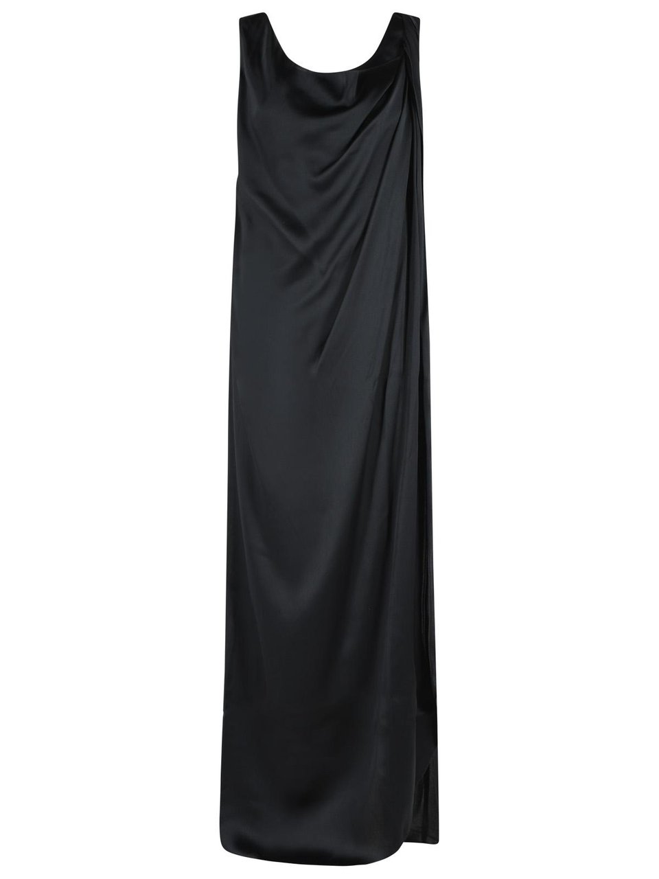 Maison Margiela Black Silk Blend Maxi Dress Zwart