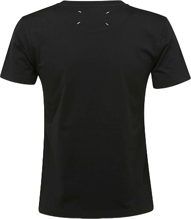 Maison Margiela T-shirt in cotone nero con logo numerico Zwart